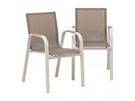 Chaise de jardin taupe en aluminium Ayden (lot de 2)