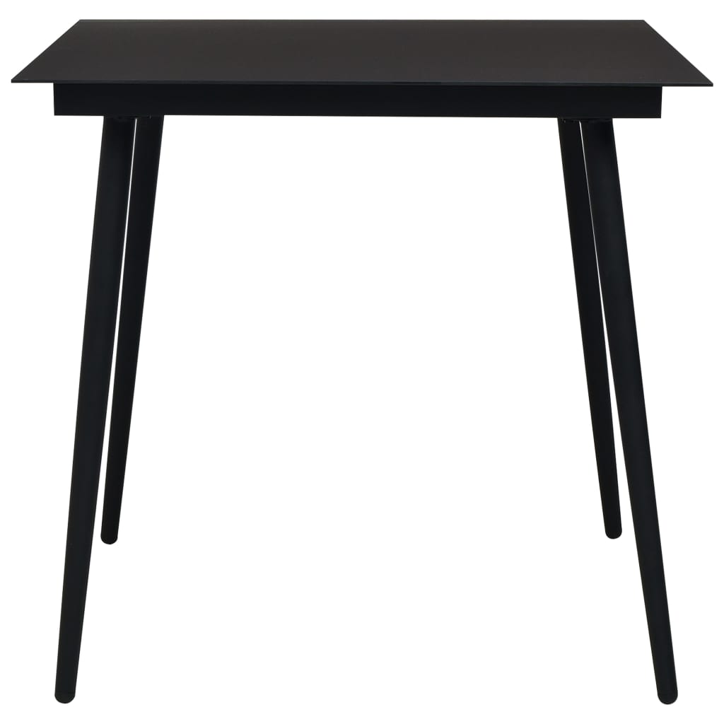 Mobilier à dîner d'extérieur 5 pièces corde en coton et acier noir