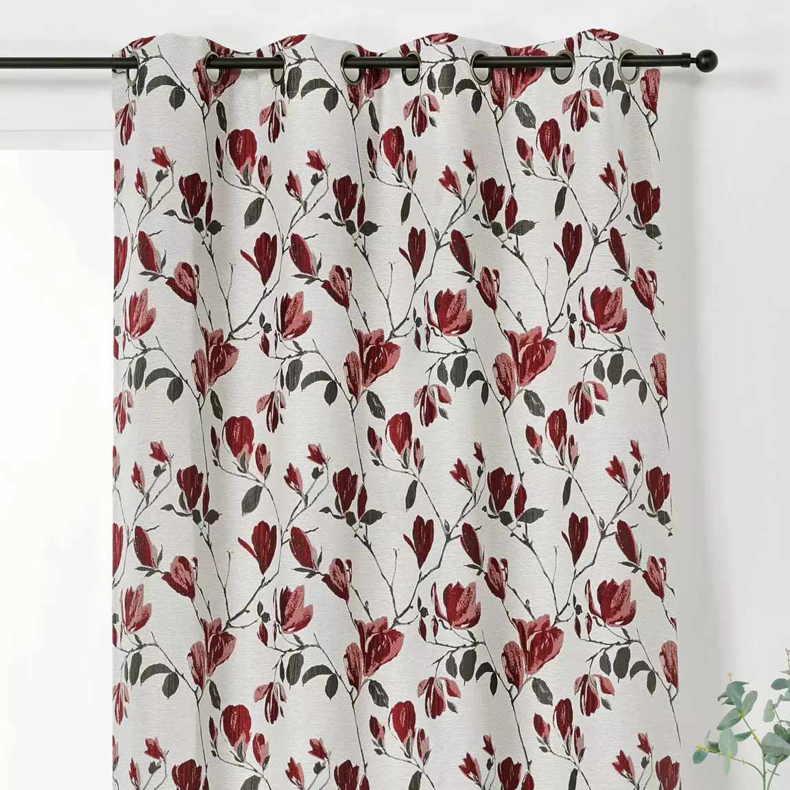 Rideau oeillets (135 x 250 cm) Magnolia Rouge