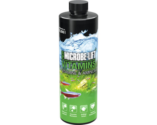 MICROBE-LIFT Vitamines 473 ml Zoetwater speciaal ontwikkeld vitamine- en aminozuursupplement, verhoogt vitaliteit, natuurlijke kleur en groei