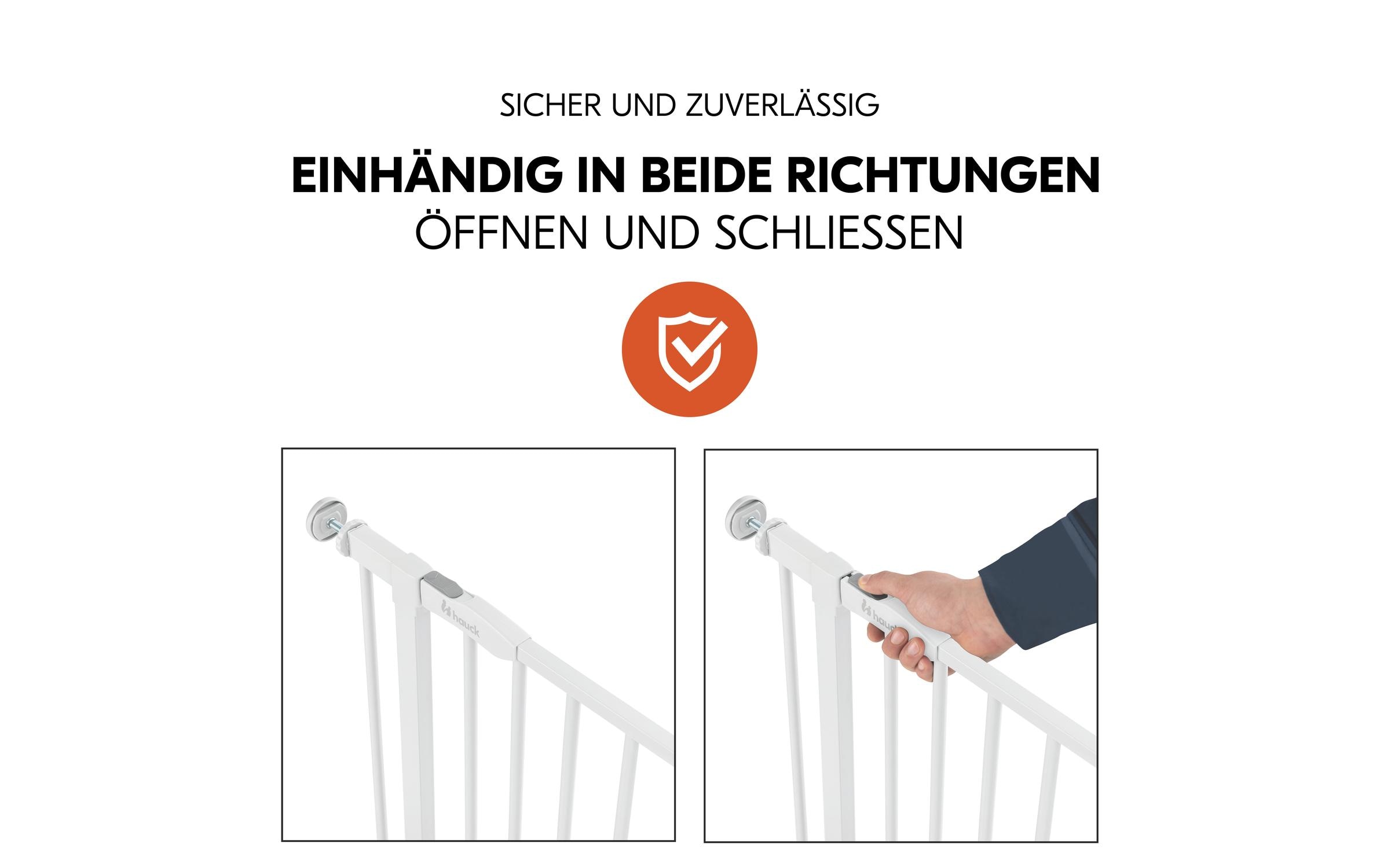 Türschutzgitter Open N Stop 2 Set +21 cm WeissPraktisches, manuell schliessendes Tür- und Treppenschutzgitter-Set