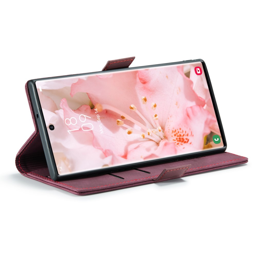 Samsung Galaxy S23 Ultra 5G Leder Tasche Flip Wallet Etui mit Kartenfächern - Rot