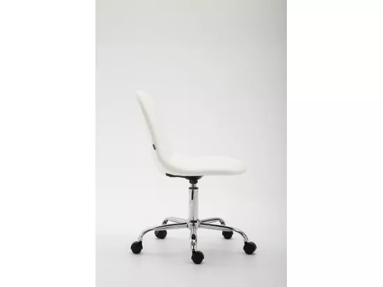 Chaise de bureau - Similicuir & Métal chromé - Blanc - Reims