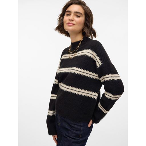 Vero Moda Dazzle Striktrøje, Black/Birch, L