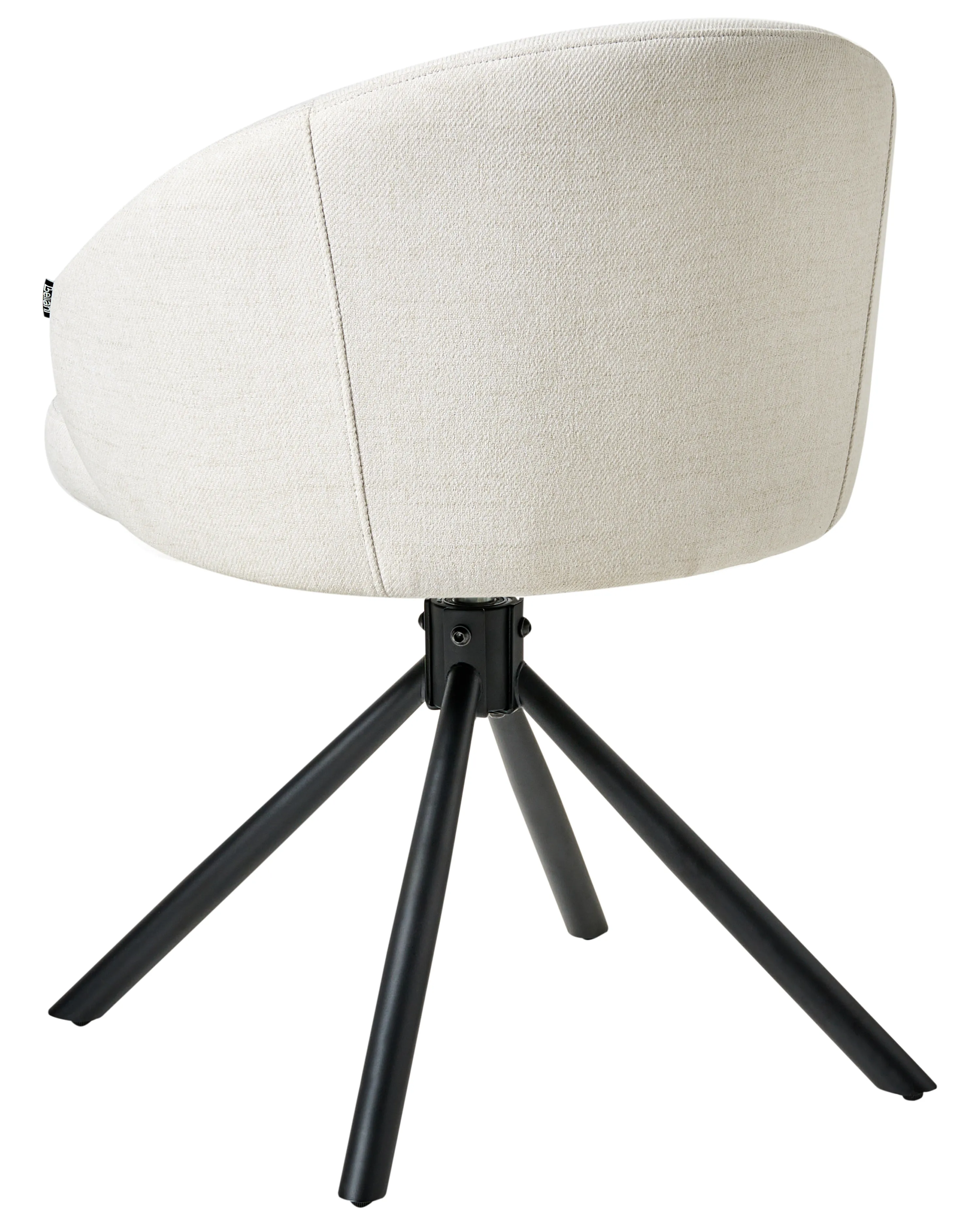 Set van 2 eetkamerstoelen draaibaar OVALO Stof Gebroken wit