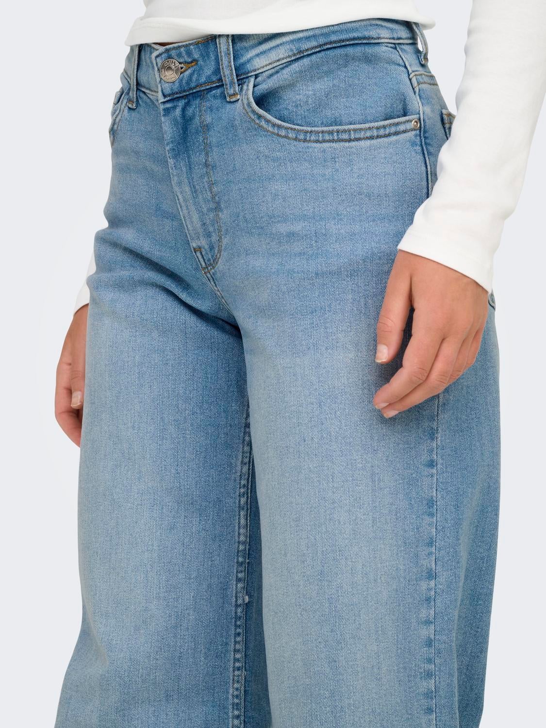 ONLCHRIS Mittlere Taille Weiter Beinschnitt Jeans Light Blue Denim