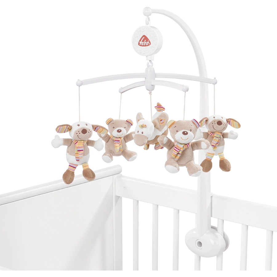 fehn® Musik-Mobile Hund, Ente, Teddy - Rainbow
