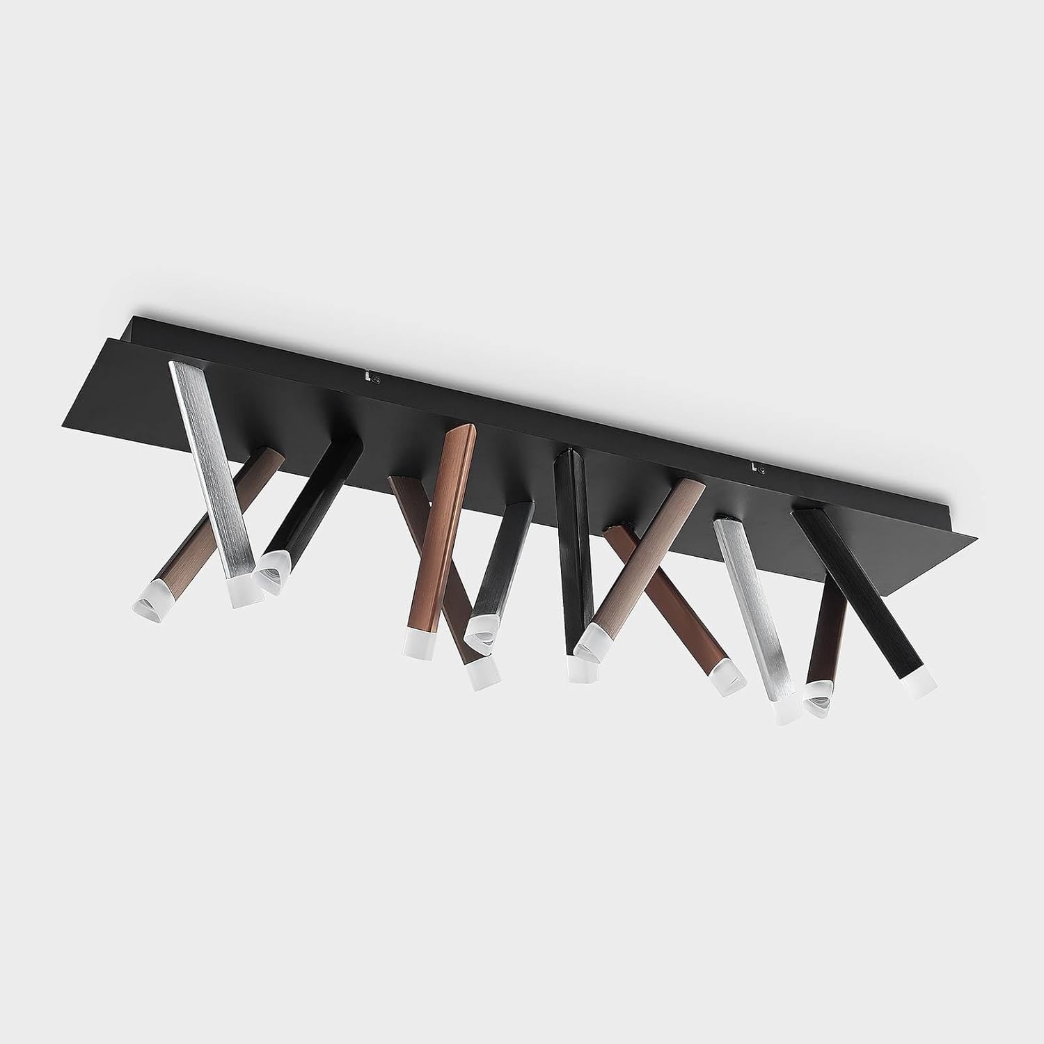 Lucande LED Deckenleuchte Stoika dimmbar (Modern) in Schwarz aus Metall (12 flammig,) - Lampe Deckenlampe Wohnzimmerleuchte