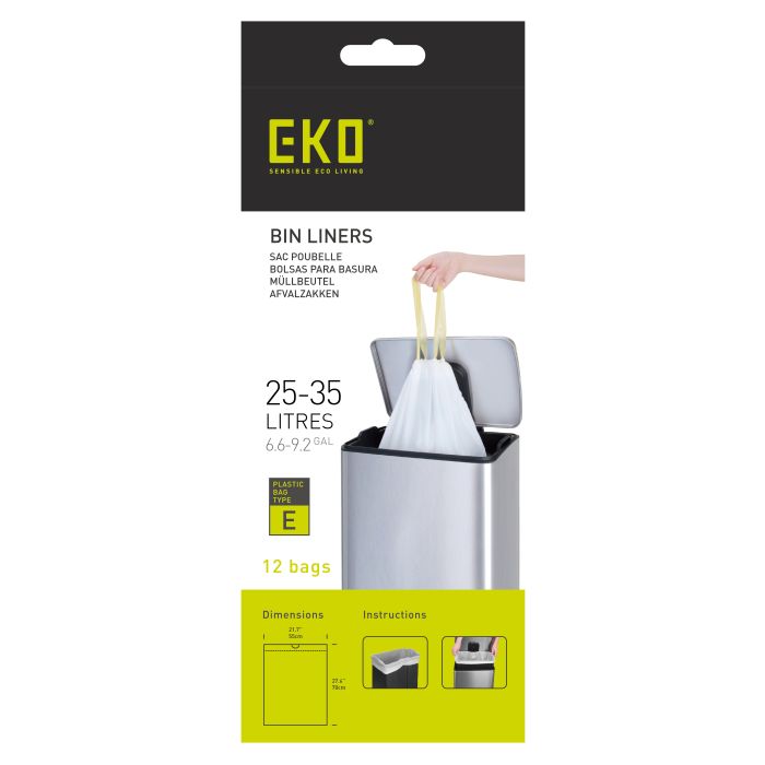 288st EKO Afvalzakken E 25-35liter met trekband 24x12st (E) (VB337050)