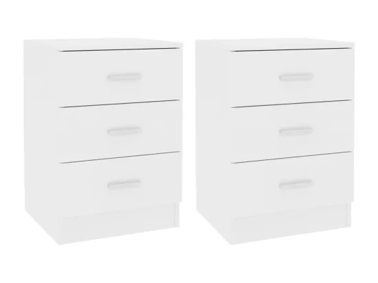 Tables de chevet 2 pièces Blanc 38x35x56 cm Bois d'ingénierie