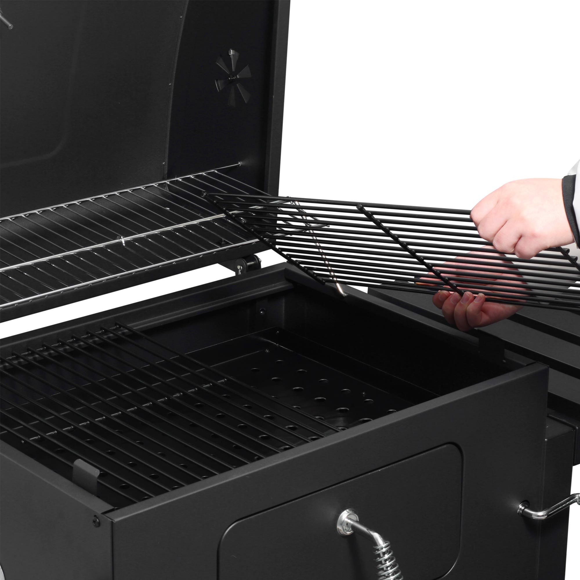 Strattore Holzkohlegrill / quadratischer BBQ XL Grillwagen aus Eisen