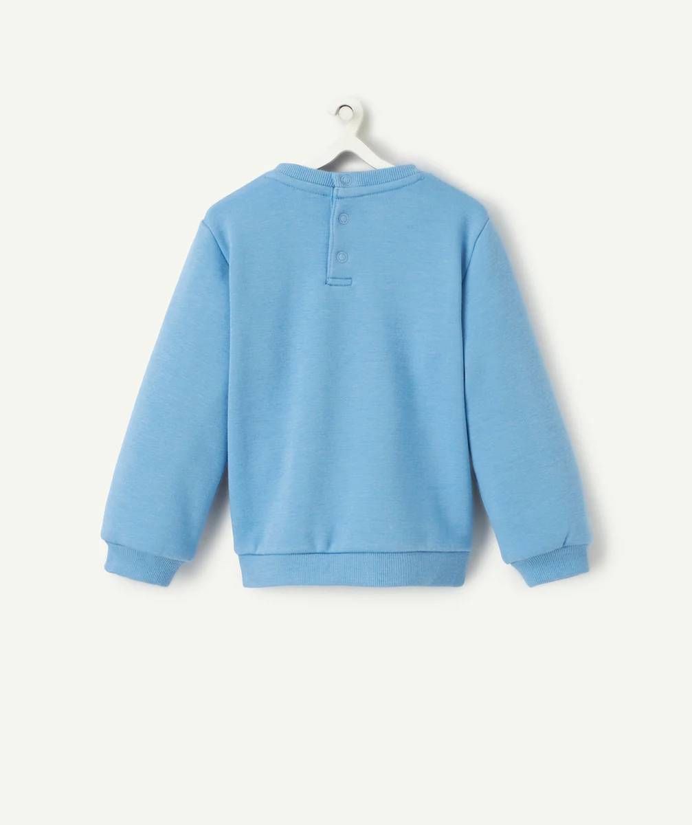 SWEAT BÉBÉ GARÇON EN FIBRES RECYCLÉES BLEU MOTIF LOUTRE