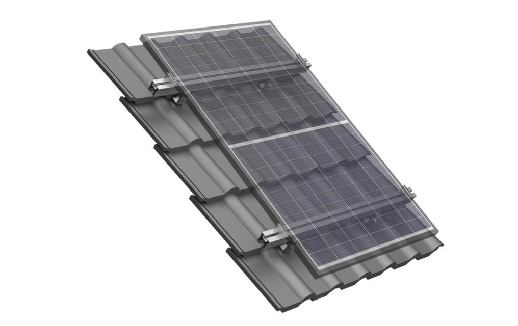 Montagekit Schrägdach Dachziegel 1150/35 mm<br>Montageset für 2 Module