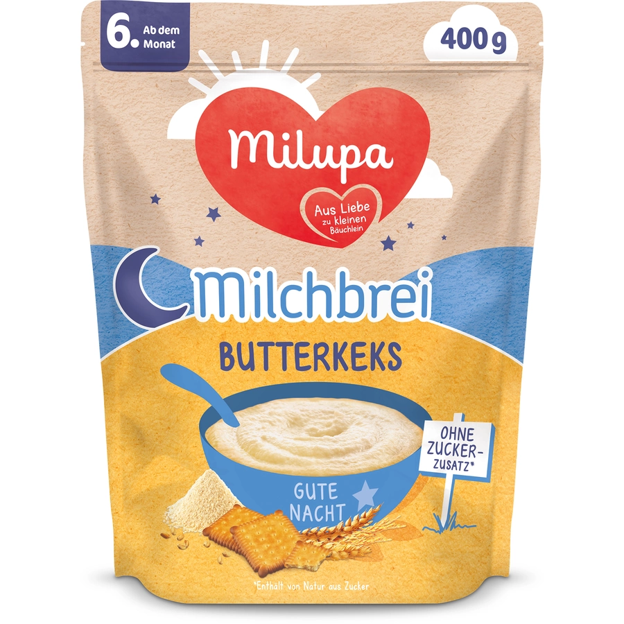 Milupa Milchbrei Butterkeks Gute Nacht 4 x 400 g ab dem 6. Monat