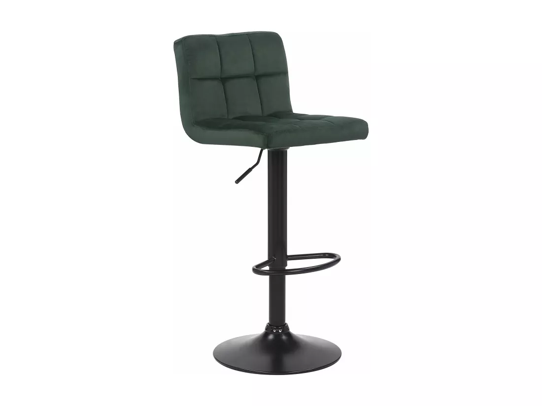 Tabouret de bar - Velours & Blanc - Vert - Feni