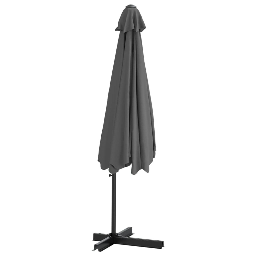Parasol mobilier de jardin d'extérieur avec mât en acier 300 x 250 cm anthracite