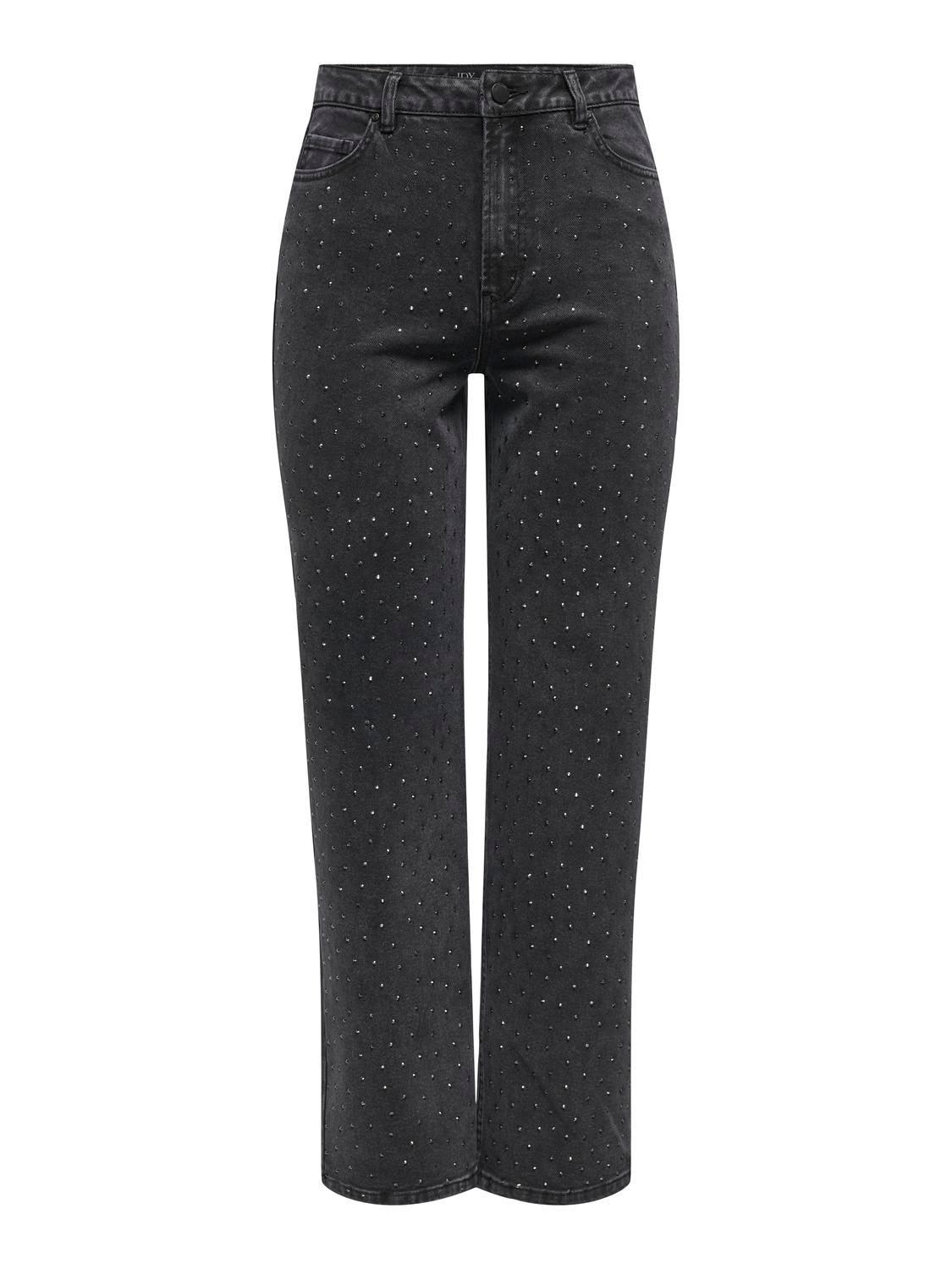JDYSTINE Hohe Taille Skinny Fit Jeans Black Denim