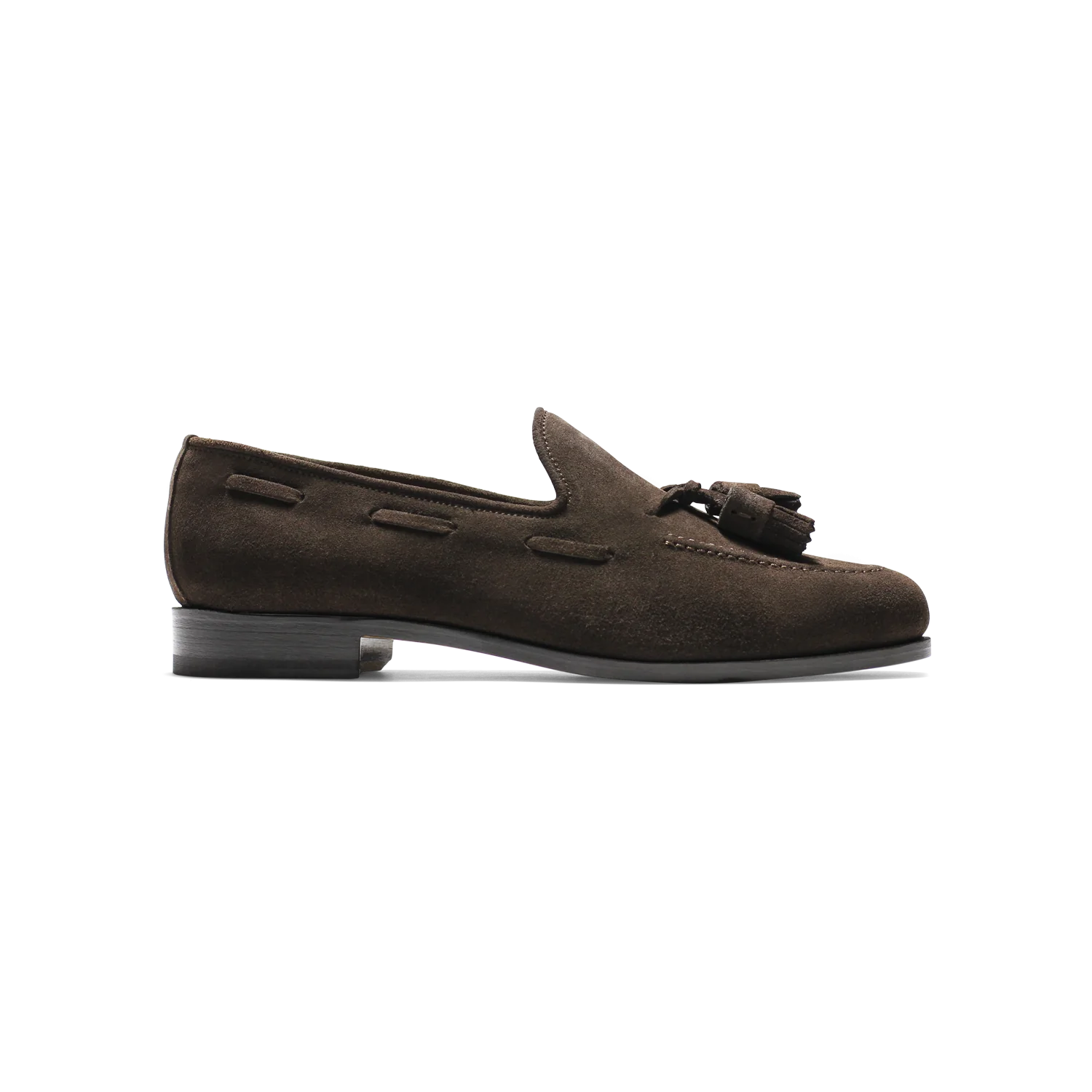 Micky-Mocassin à glands en velours marron