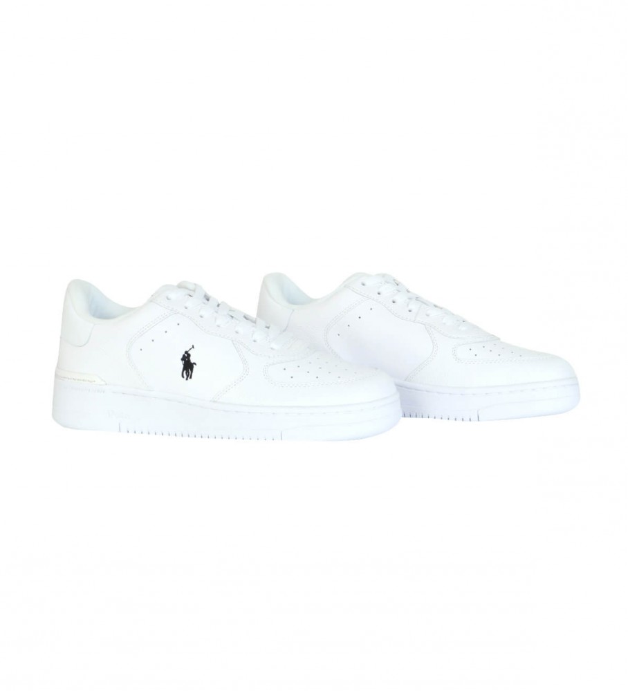 Tênis Ralph Lauren de couro liso branco