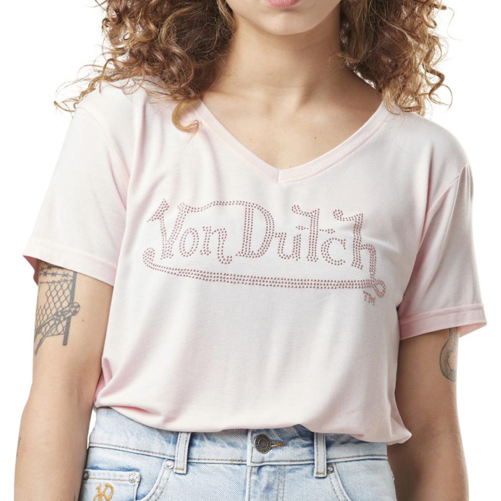 Von Dutch T-shirt Rose Femme Von Dutch Roan