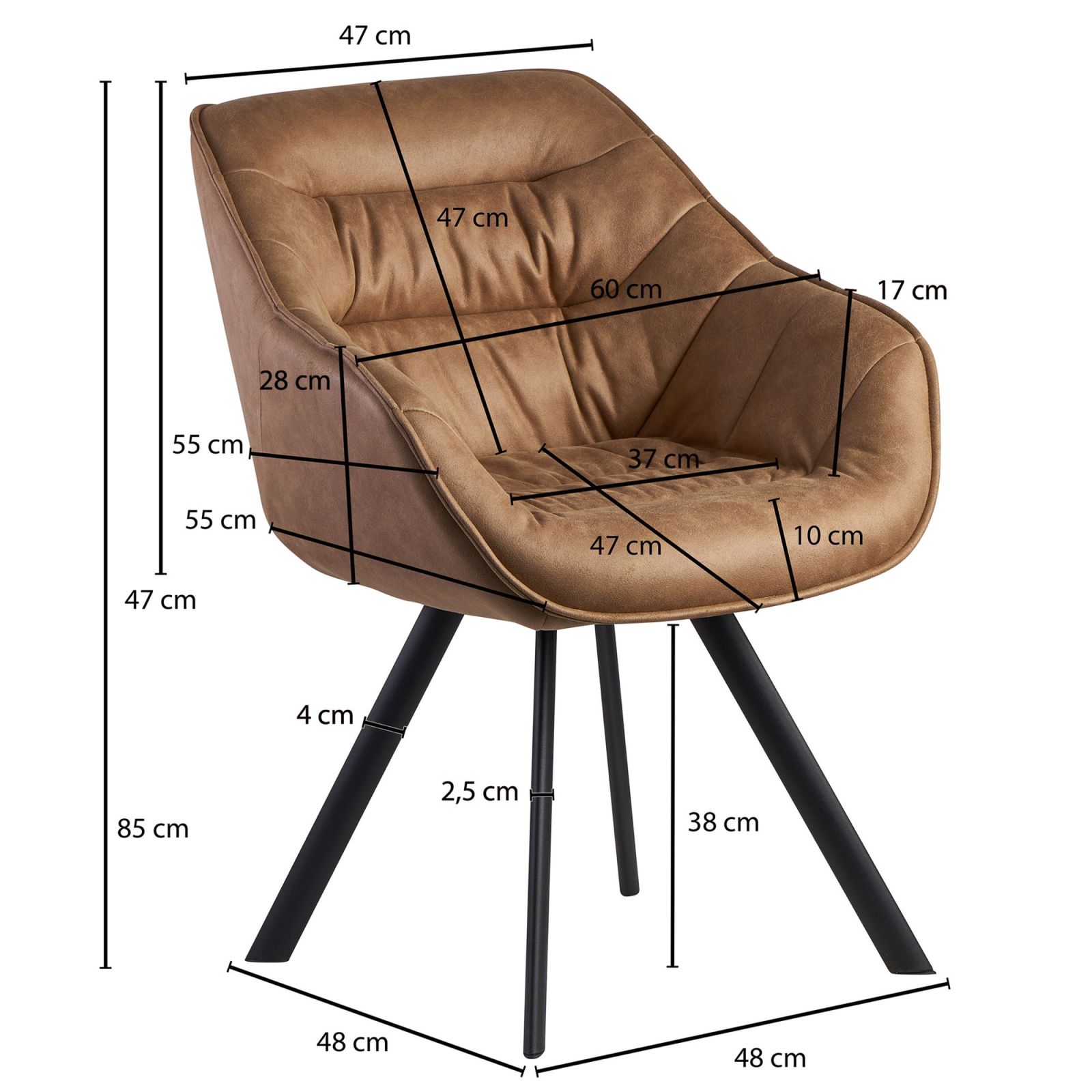 Esszimmerstuhl - beige - Stoff - gepolstert