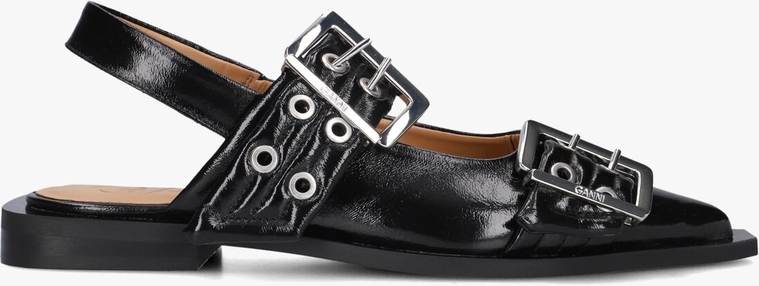 zwarte ganni ballerina's 52730