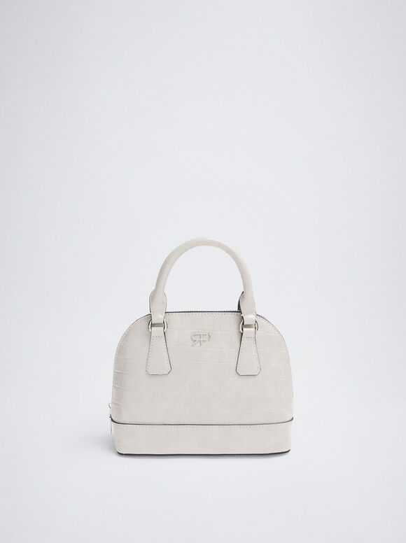Bolsa transversal com estampa animal - Off-White