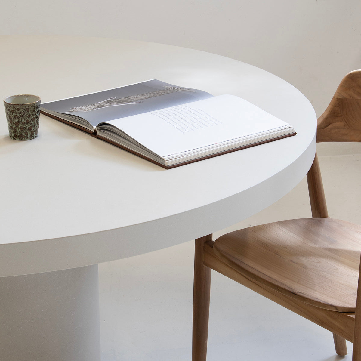 Giga Meubel - Eettafel Rond Beige 150cm - Eco Composiet - Eden