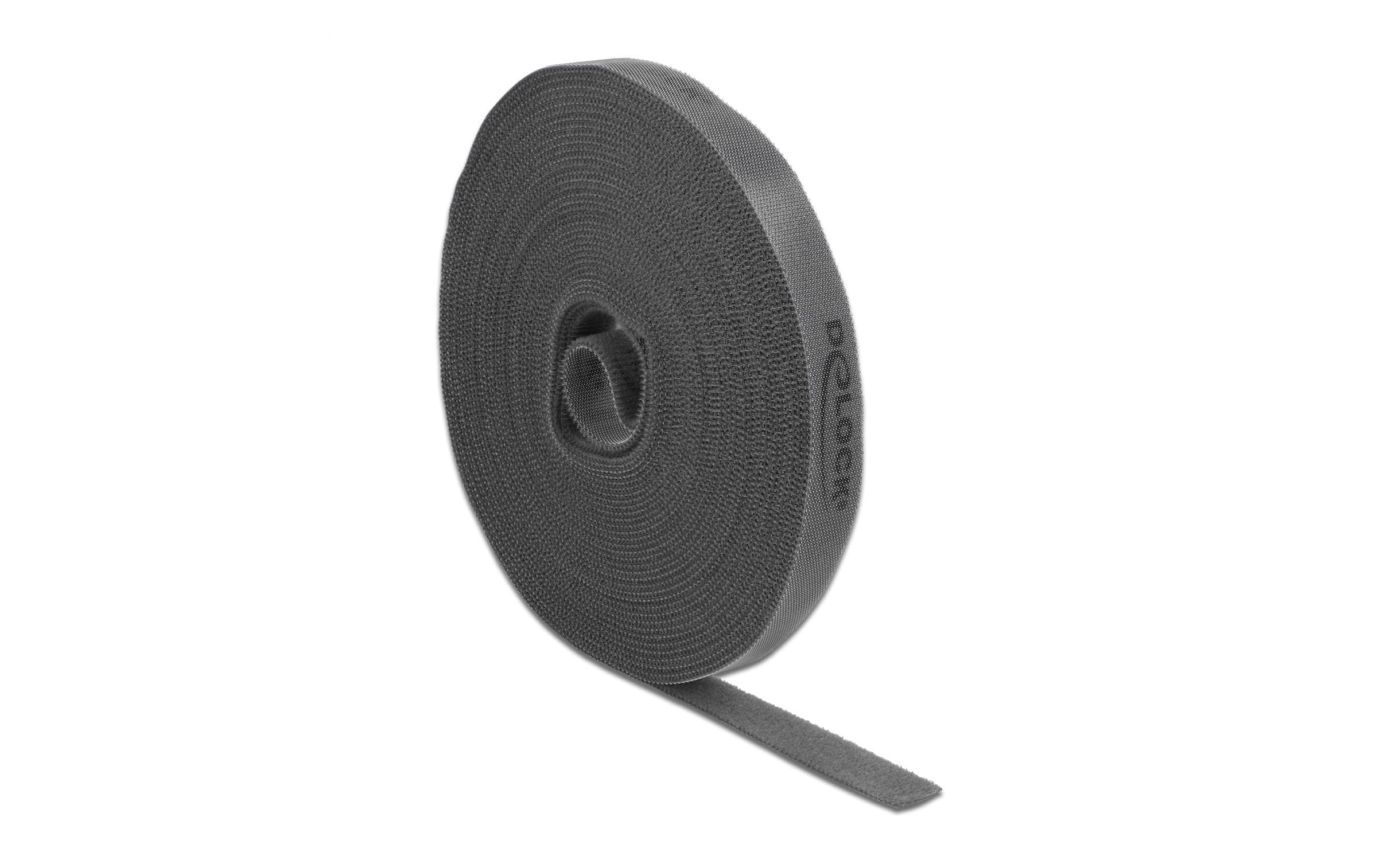 Klettband 10 m x 15 mm GrauDelock Klettband auf Rolle L 10 m x B 15 mm Grau