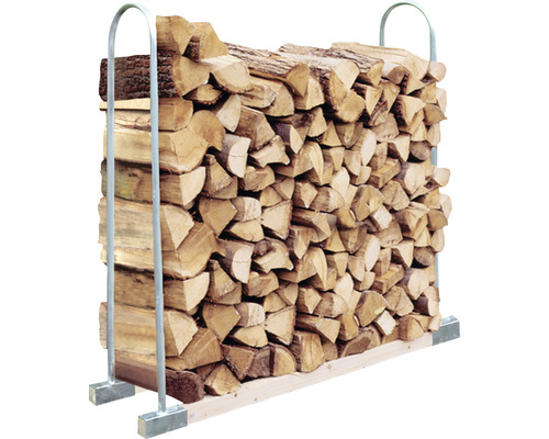 Stapelhulp voor brandhout met buisbeugel, verzinkt, 150x30 cm