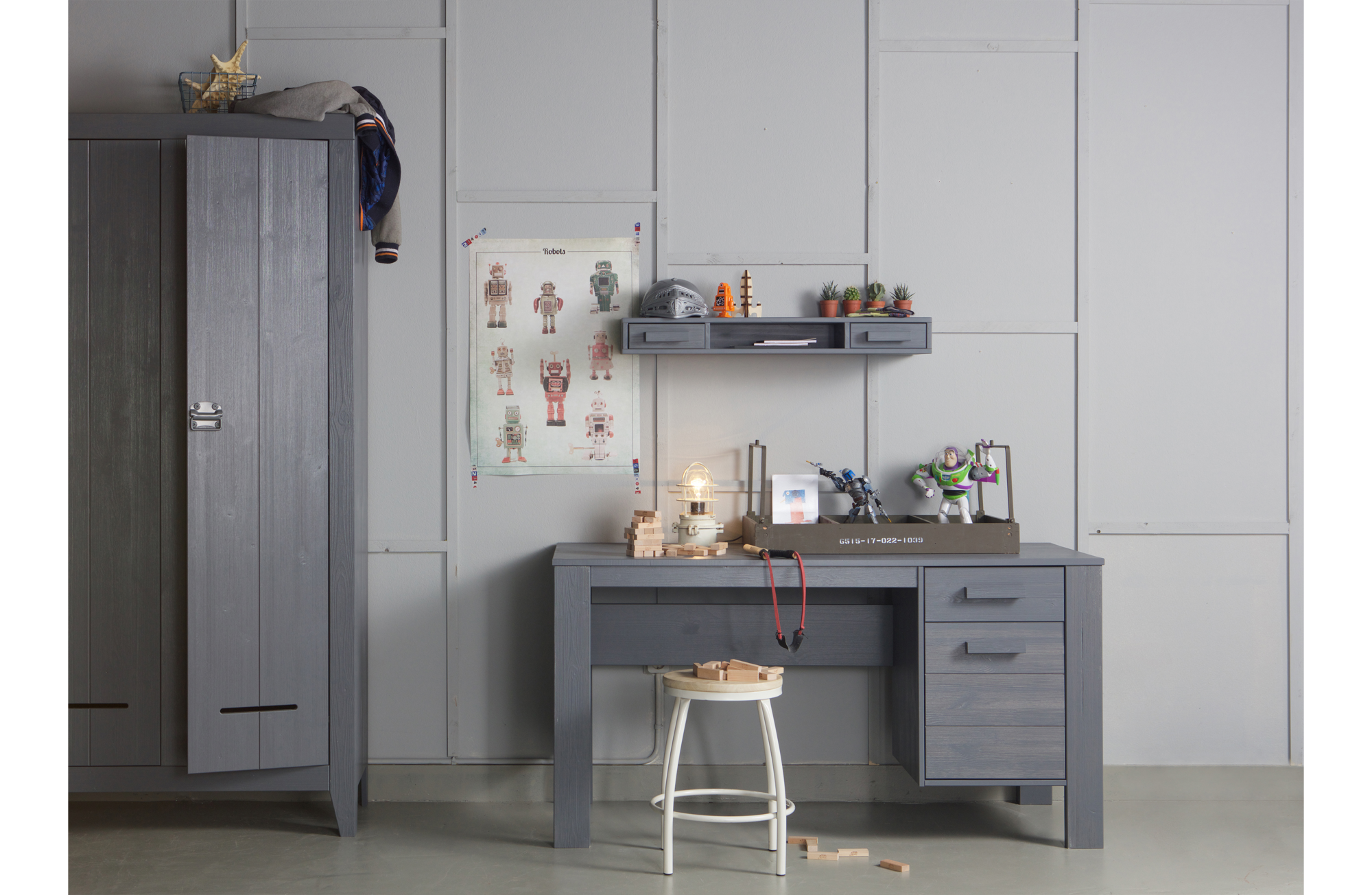 WOOOD bureau Dennis Bureau Dennis - Staal Grijs