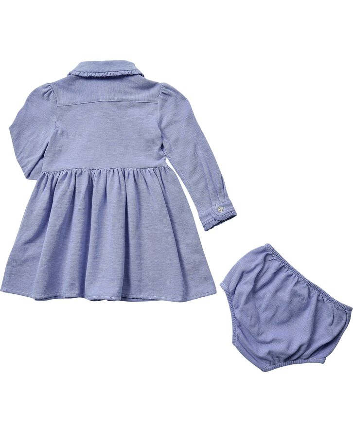 Polo Ralph Lauren Striped Oxford Mesh Dress & Bloomer Blå