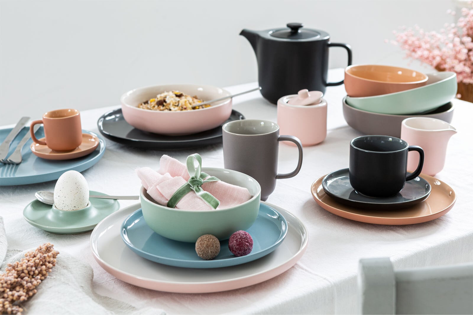 Ritzenhoff & Breker Speiseteller JASPER 4er Set rosa/ weiß