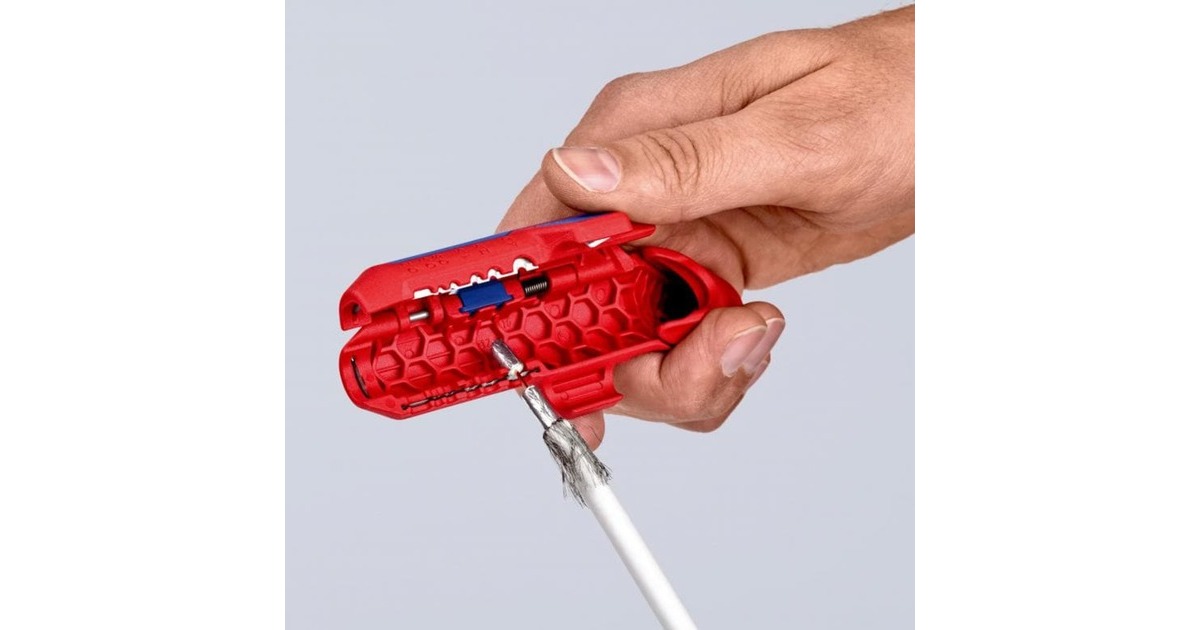 KNIPEXErgostrip universeel ontmantelingsgereedschap 16 95 02 SB kabelstrip-/ontmantelingsgereedschap  (Rood/blauw, links-handig)