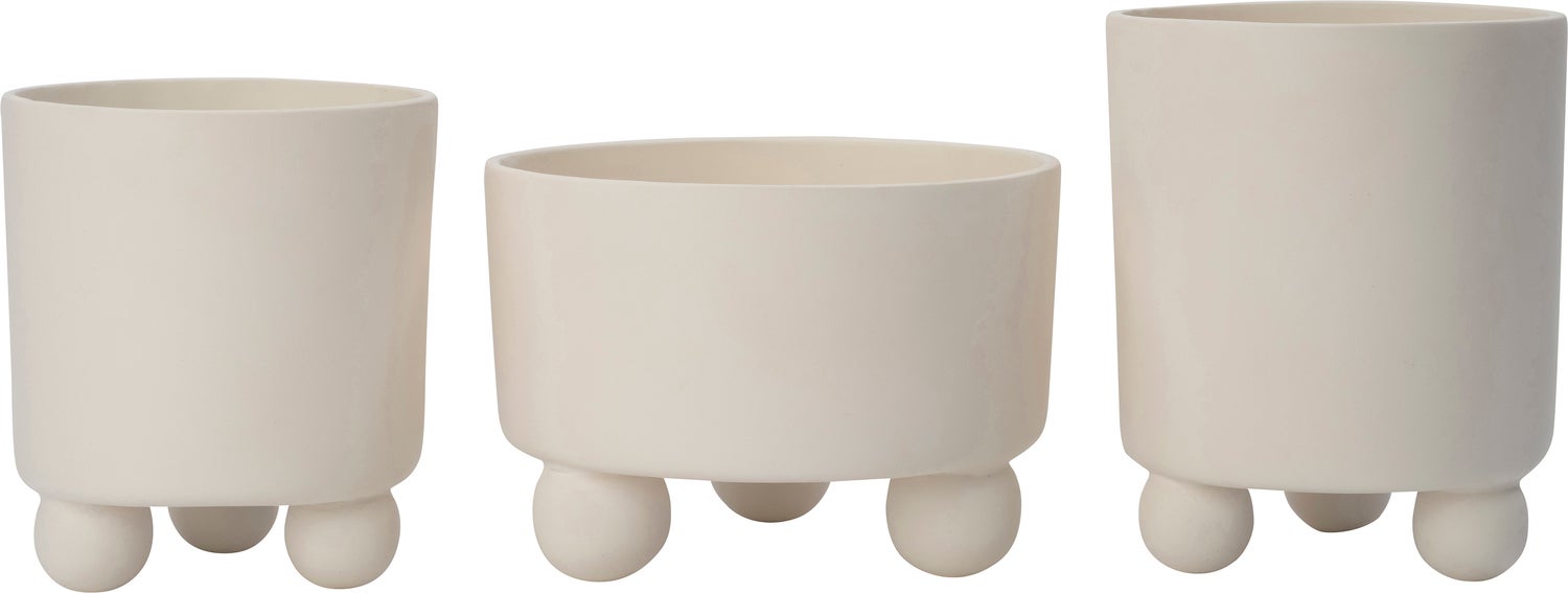 Intratuin bloempot op poten Niki wit D 14 H 16 cm