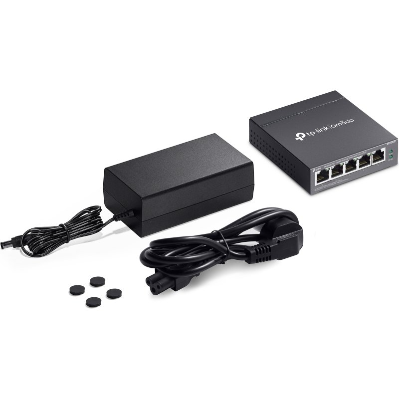 TP-Link Omada DS105GP commutateur réseau Non-géré Gigabit Ethernet (10/100/1000) Connexion Ethernet, supportant l'alimentation via ce port (PoE) Noir
