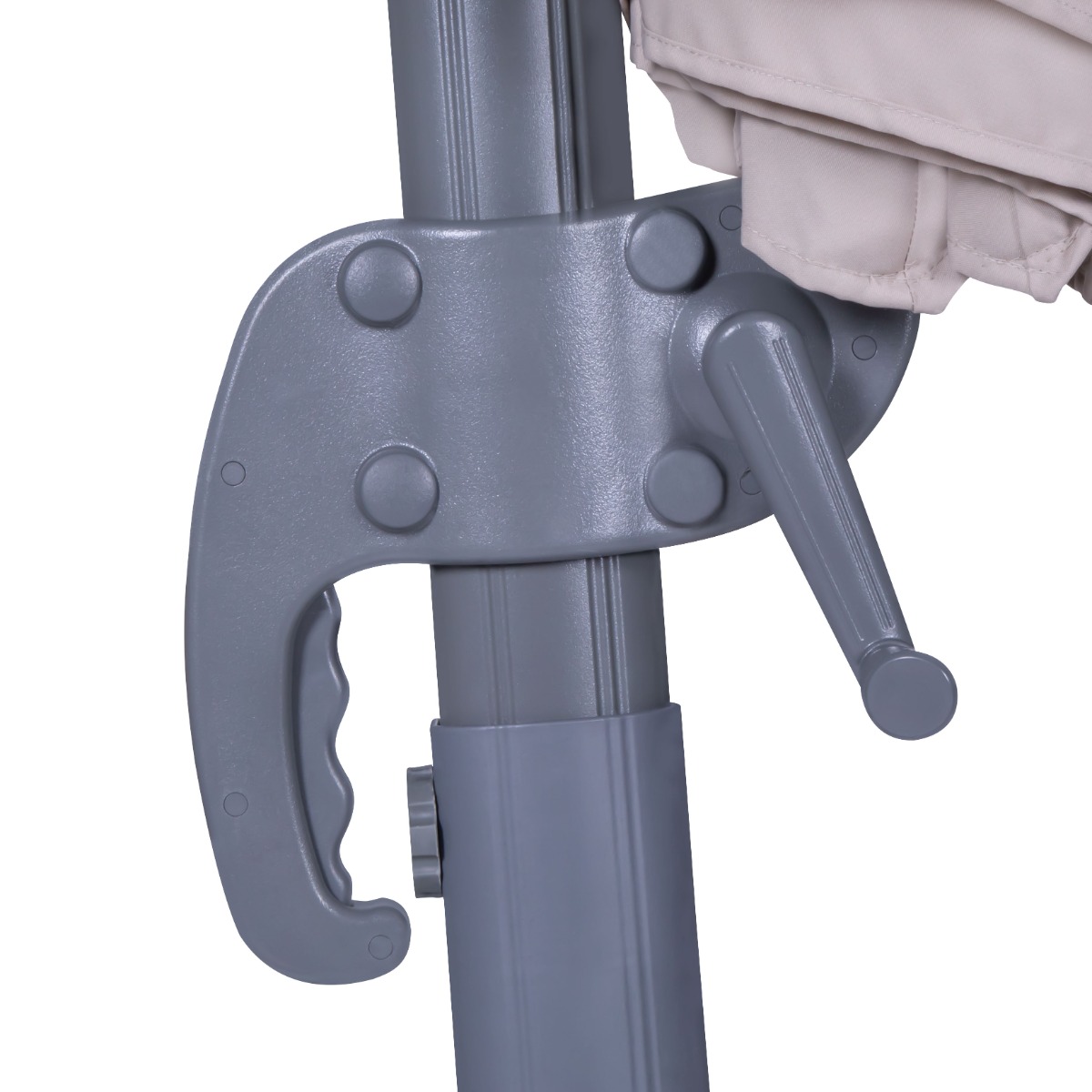 Vonroc Bardoline 300 zweefparasol met 4 tegels - Beige