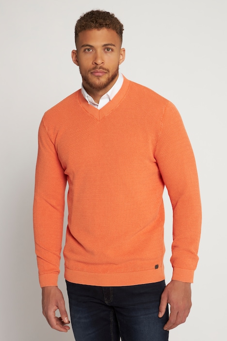 Pullover, stonewashed, V-Ausschnitt
