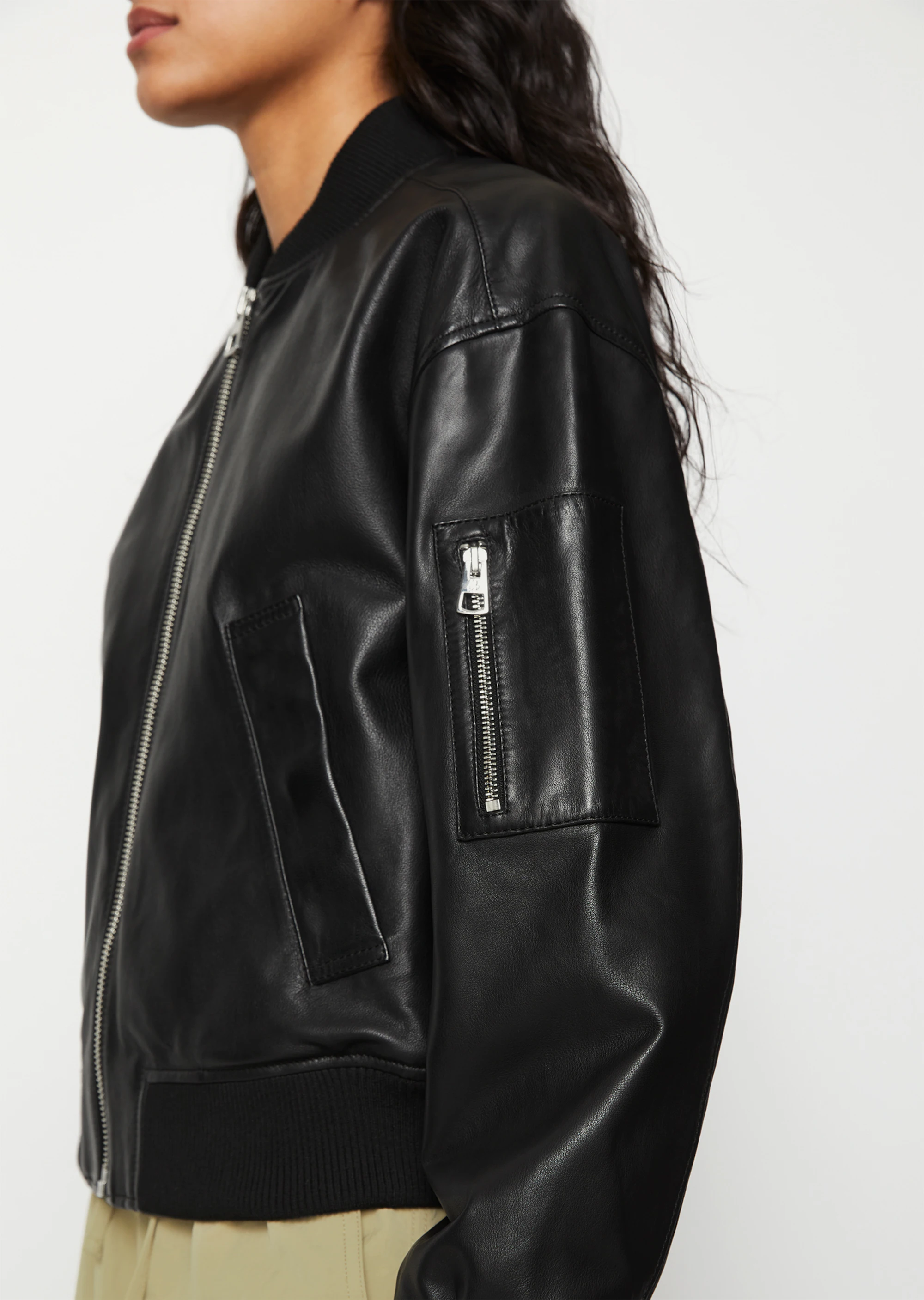 Lederblouson relaxedaus softem Lammleder