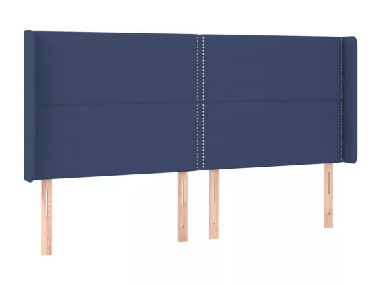 Sommier tapissier avec matelas et LED Bleu 160x200 cm Tissu