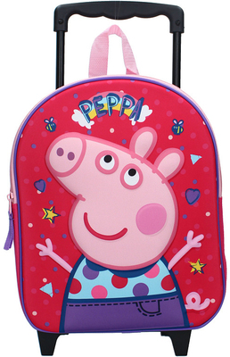 Peppa Gris 3D Trolley Trillekoffert Friends Around Town, Rosa