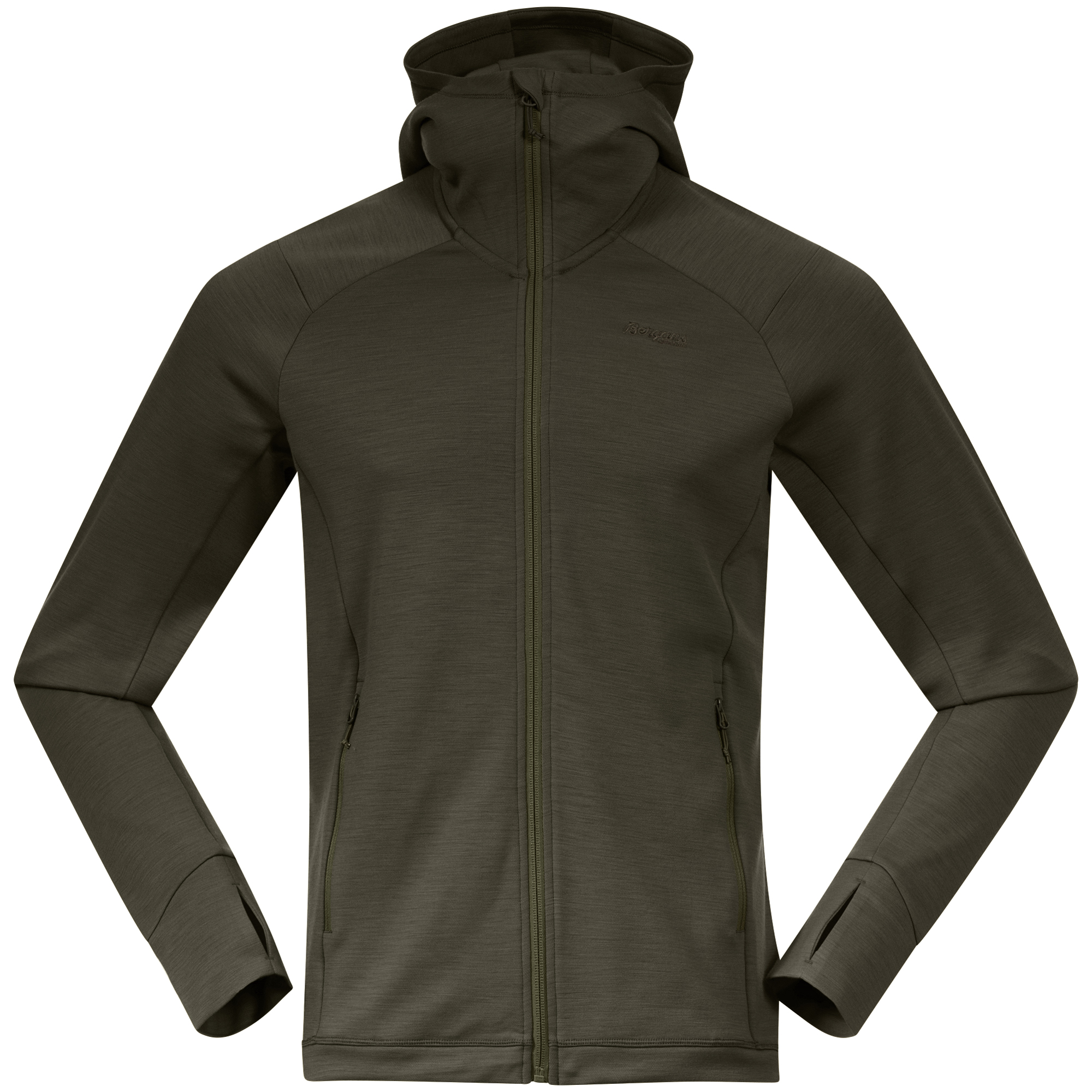 Ulstein Wool Hood Jacket Herre Dark Green Mud