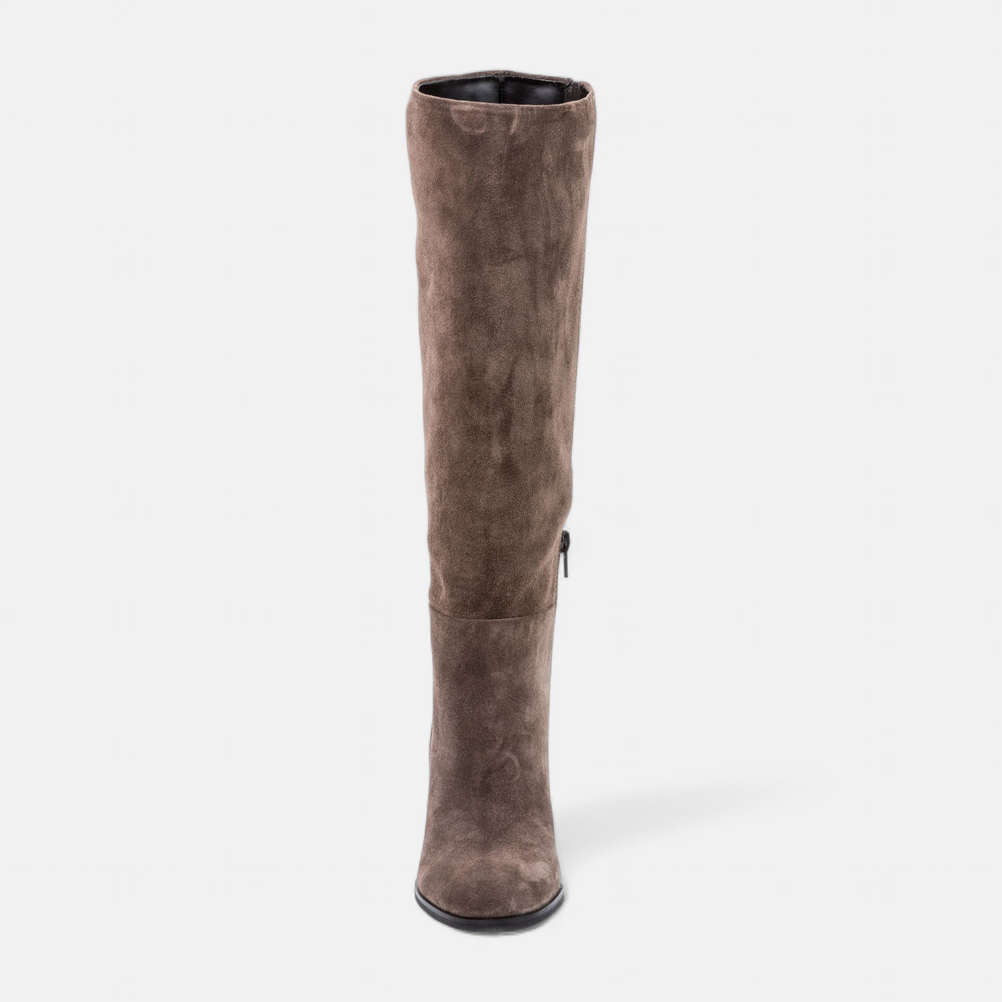 Bottes à talon Femme en cuir taupe