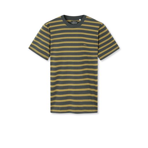 Mads Nørgaard Cotton Jersey Stripe Frode T-shirt, Willow/Black Oyster, M