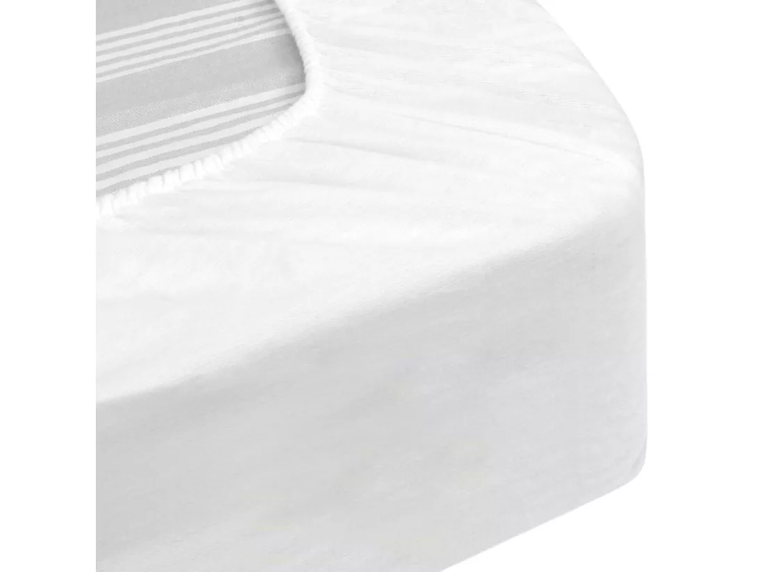 Protège matelas imperméable 200x220 cm bonnet 40cm ARNON molleton coton contrecollé polyuréthane