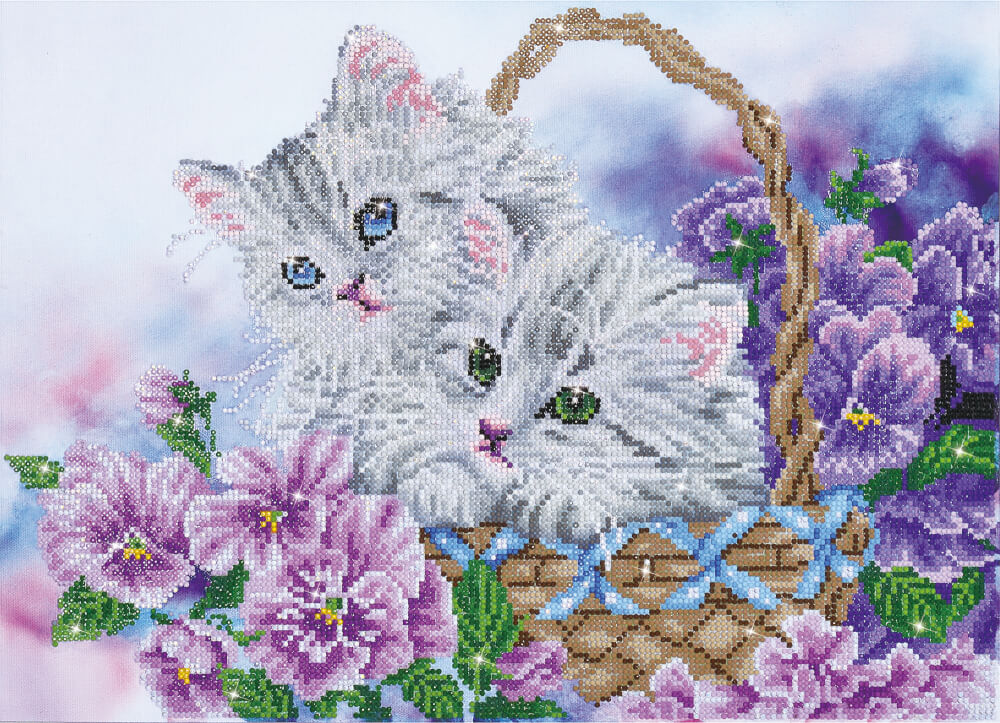 Diamond Dotz Kätzchen Korb 52x38 cm