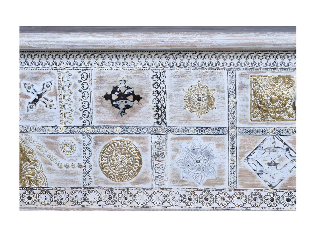 Coffre bronze Bois-Bronze Blanc - Ormélia Décoration d'Autrefois