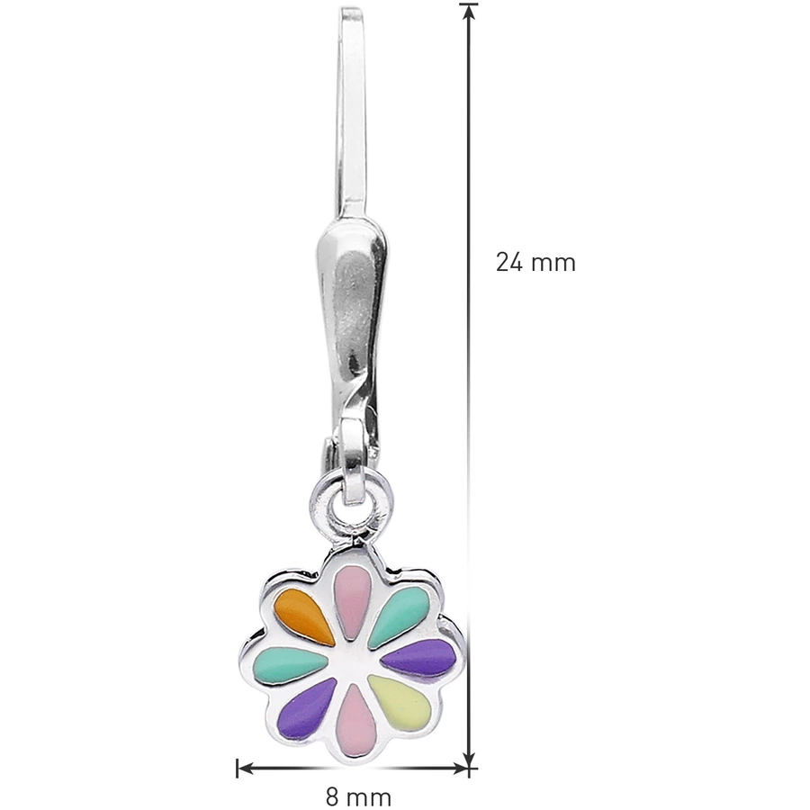 trendor Ohrringe für Mädchen Silber 925 Ohrhänger mit Blüte silver