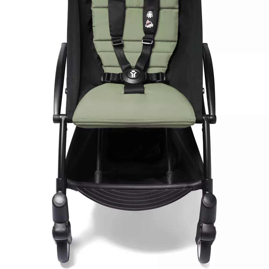 BABYZEN Kinderwagen YOYO2 6+ Black mit Textilset Olive und Backpack YOYO Black