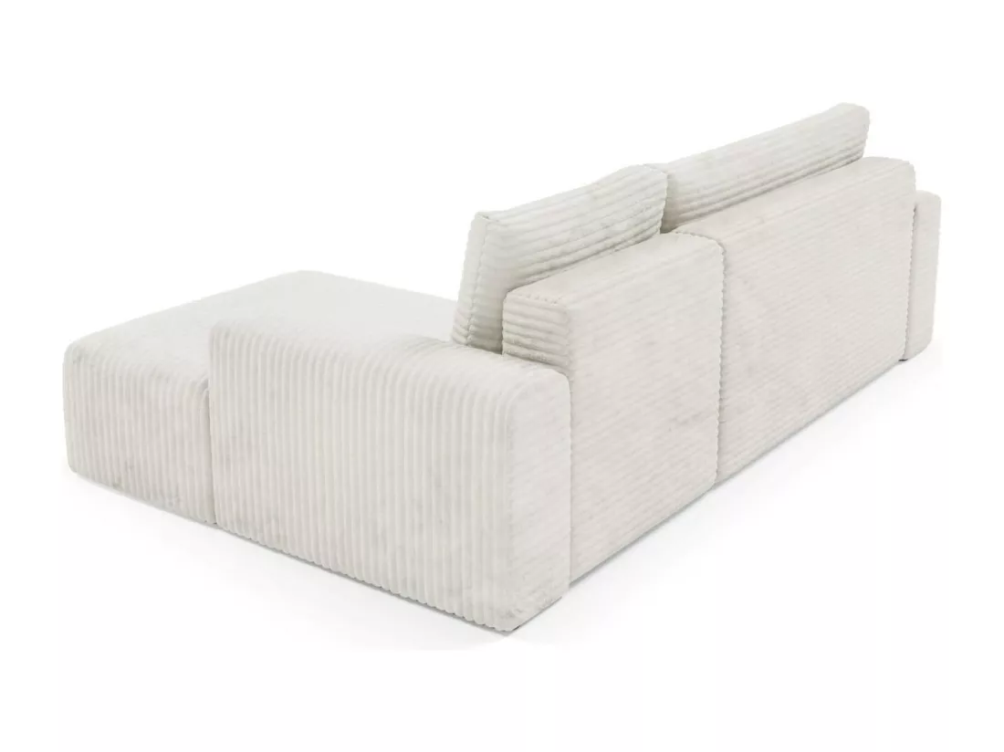 Canapé d'angle convertible en velours côtelé SONTII Creme